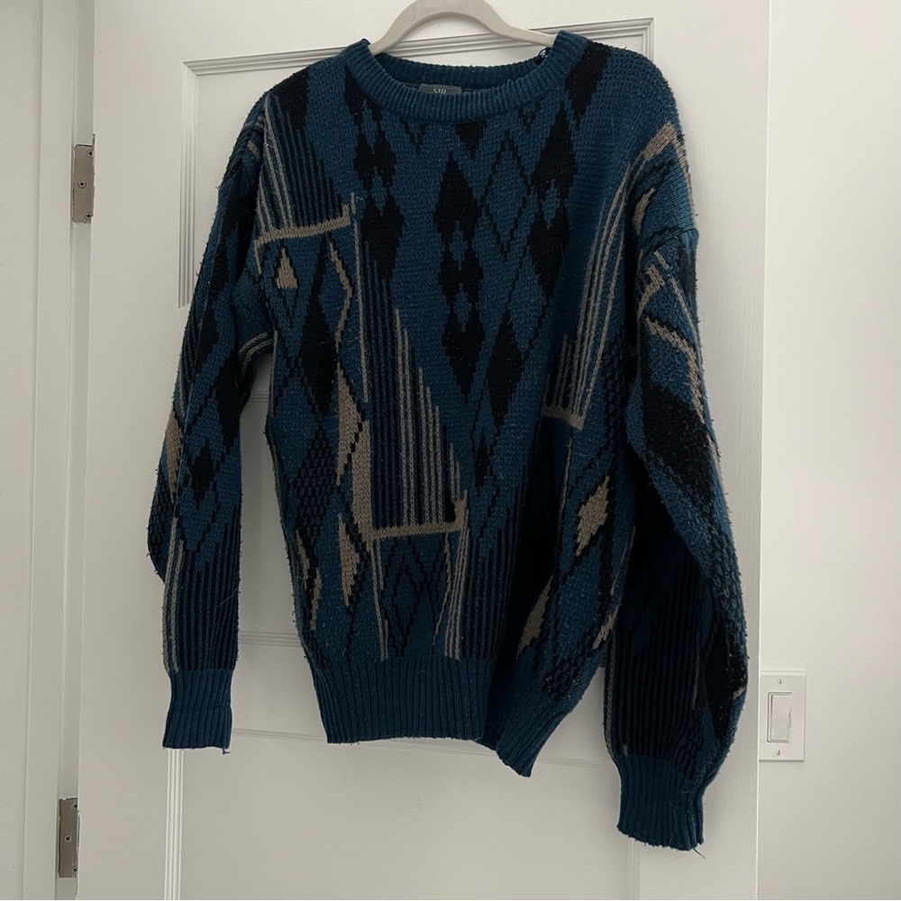 Vintage chunky abstract graphic sweater